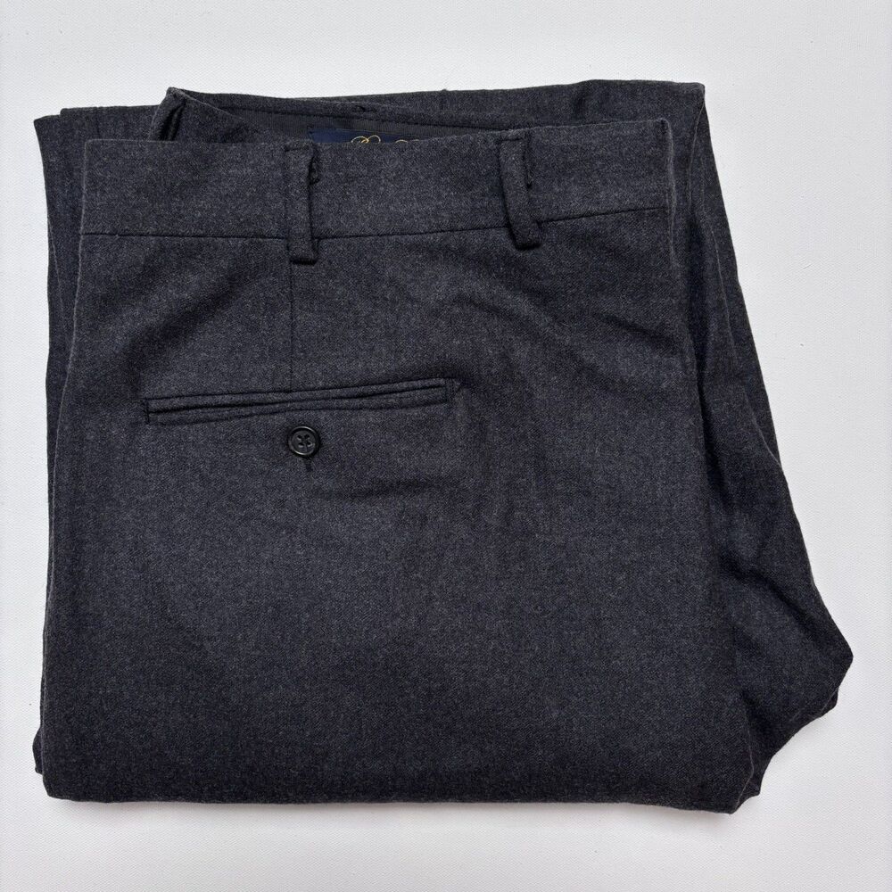 VTG 90s Brooks Brothers Brooksease Worsted Wool Gray Dress Pleated Pants Grandpa